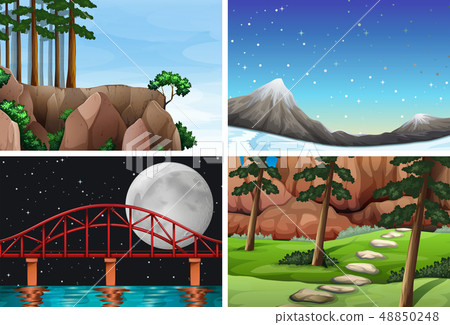 Set of nature landscape Set of nature landscape 48850248