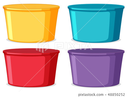 Set of colorful buckets Set of colorful buckets 48850252