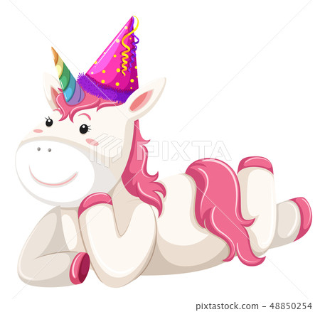 A unicorn character on white background A unicorn character on white background 48850254