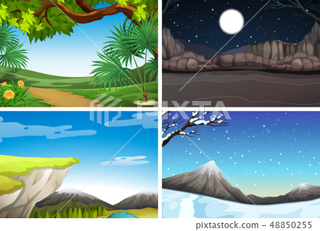 Set of nature landscape Set of nature landscape 48850255
