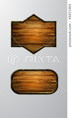 Vector realistic illustration of wooden signboard 48851464