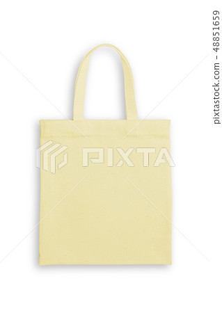 Tote bag fabric shopping sack mockup in yellow Tote bag fabric shopping sack mockup in yellow 48851659