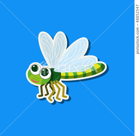 插图素材: a dragonfly character sticker