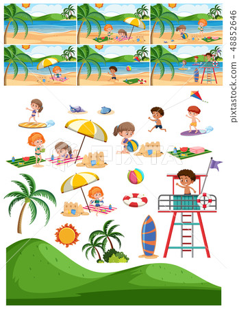 Set of beach collection Set of beach collection 48852646