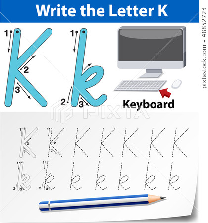 Letter K tracing alphabet worksheets 48852723