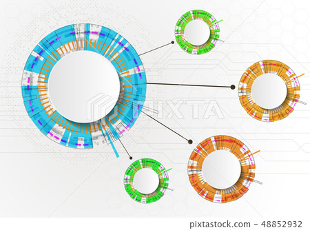 Infographics with circles technology - Stock Illustration [48852932 ...