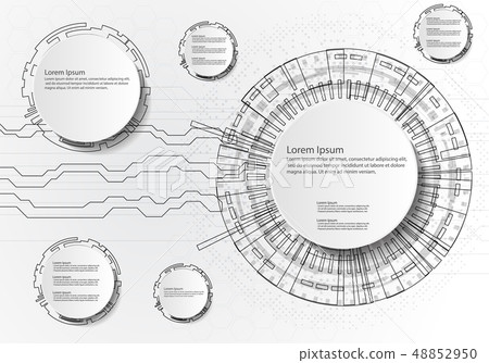 Infographics with circles technology - Stock Illustration [48852950 ...