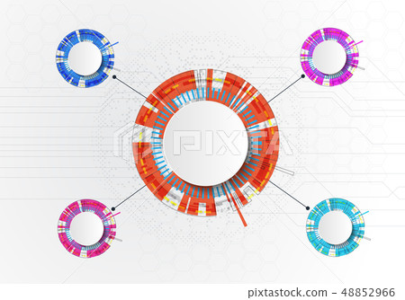 Infographics with circles technology - Stock Illustration [48852966 ...