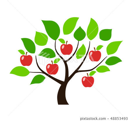 Apple Tree Illustration Icon Stock Illustration 48853493 Pixta