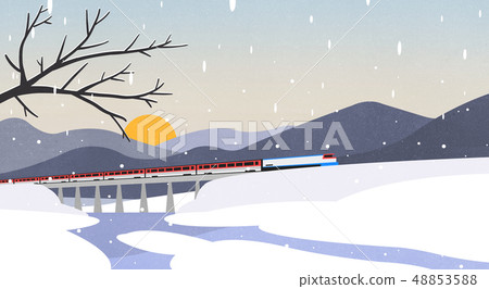 Vector - Natural landscape with Sun rise, beautiful scenery illustration. 006 Vector - Natural landscape with Sun rise, beautiful scenery illustration. 006 48853588