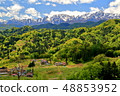 Afternoon mountain range of snow from Ogawa-mura, Nagano prefecture 48853952