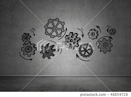 Gear mechanism as teamwork concept 48854728