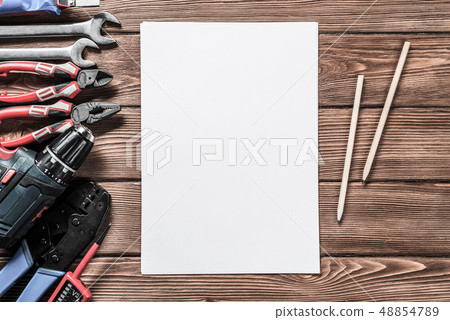 Instruments on wooden table 48854789