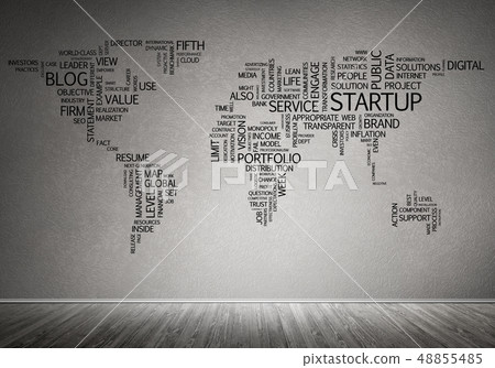 World map in typography World map in typography 48855485