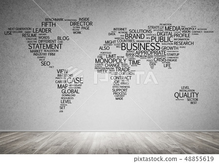 World map in typography 48855619