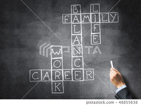 Seminar trainer draw on chalkboard Seminar trainer draw on chalkboard 48855638