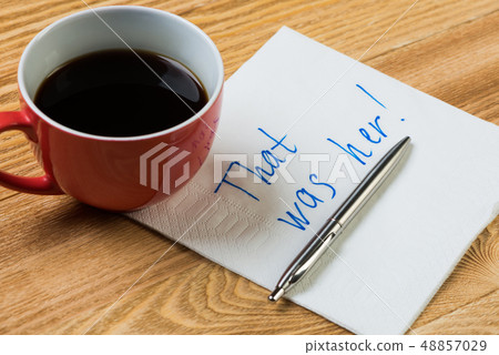 Romantic message written on napkin 48857029