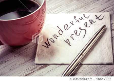 Romantic message written on napkin 48857082