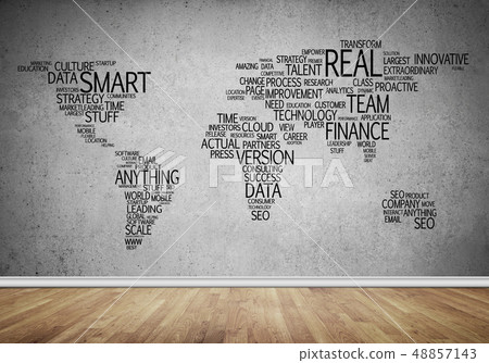 World map in typography World map in typography 48857143
