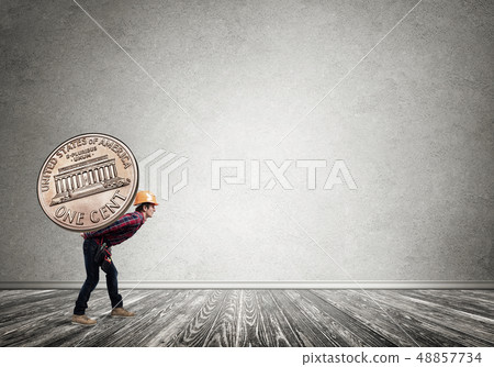 Builder man carry coin 48857734