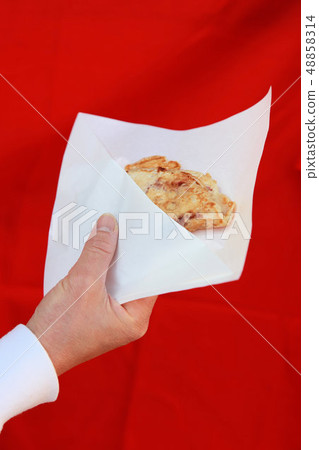 One hand food Osaka specialty squid grilled 48858314