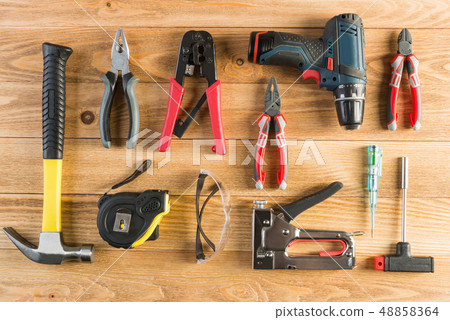 Instruments on wooden table 48858364