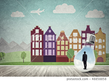 Businessman trapped in bulb 48858858