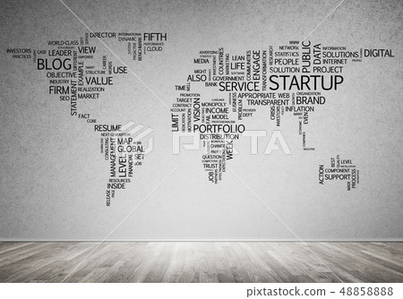 World map in typography World map in typography 48858888