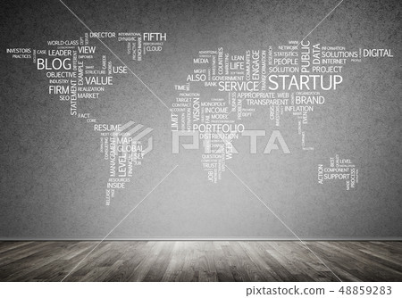World map in typography 48859283