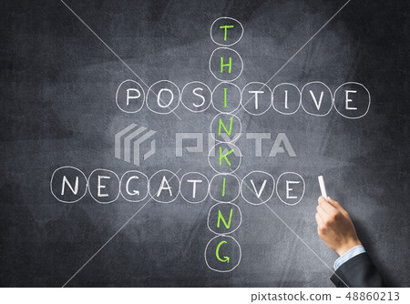 Seminar trainer draw on chalkboard 48860213