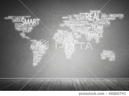 World map in typography World map in typography 48860741