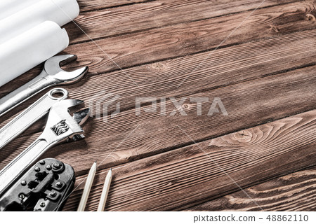 Instruments on wooden table 48862110