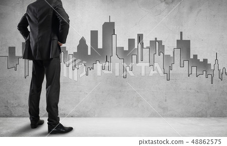 Architectural design on wall 48862575