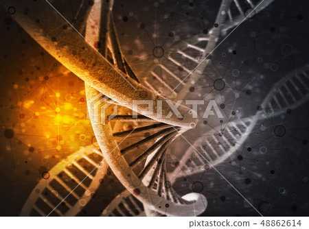 DNA molecules background 48862614