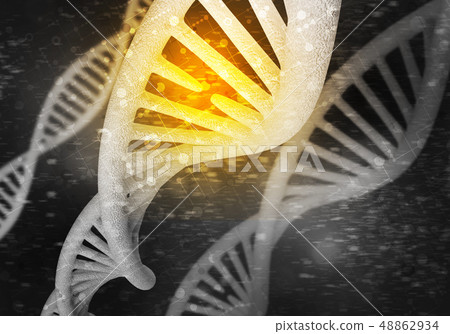 DNA molecules background 48862934