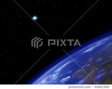 土星不明飛行物在地球上空 48862989