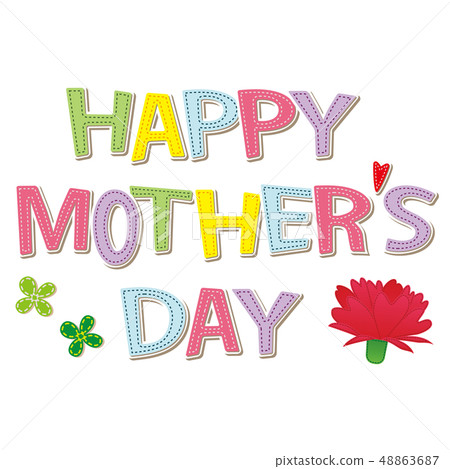 Mother's Day Text material Carnation Patch Applique Mother's Day Text material Carnation Patch Applique 48863687