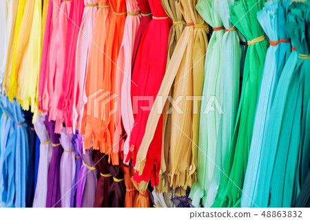 Zipper has many color.Slide fastener rainbow color Zipper has many color.Slide fastener rainbow color 48863832