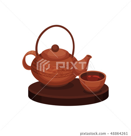 Tea ceremony chinese tradition. Vector flat illustration. Tea ceremony chinese tradition. Vector flat illustration. 48864261