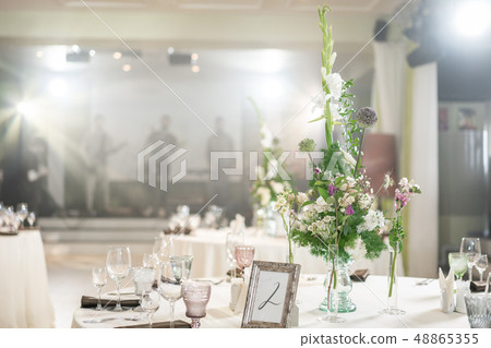 Floral decoration for wedding ceremony romance dining. Wedding banquet , festive decor. Bouquet from 48865355