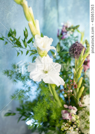 Floral decoration for wedding ceremony romance dining. Wedding banquet , festive decor. Bouquet from Floral decoration for wedding ceremony romance dining. Wedding banquet , festive decor. Bouquet from 48865363