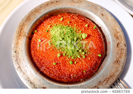 Turkish traditional dessert kunefe with cheese, Turkish traditional dessert kunefe with cheese, 48865789