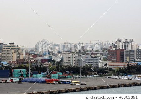 Incheon city seen from Korea Incheon port 48865861