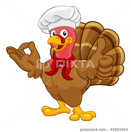 Turkey Chef Thanksgiving or Christmas Cartoon Turkey Chef Thanksgiving or Christmas Cartoon 48865954