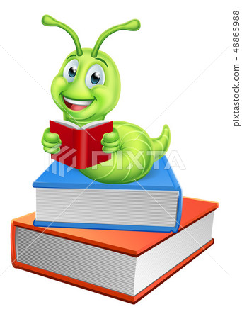 Caterpillar Bookworm Worm on Books Reading Caterpillar Bookworm Worm on Books Reading 48865988