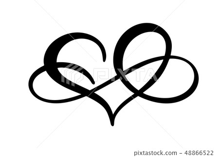 Love heart with sign of infinity. Icon for greeting card or wedding, Valentines day, tattoo, print Love heart with sign of infinity. Icon for greeting card or wedding, Valentines day, tattoo, print 48866522
