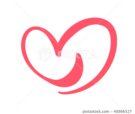 Hand drawn Heart love sign. Romantic calligraphy vector illustration icon symbol for t-shirt Hand drawn Heart love sign. Romantic calligraphy vector illustration icon symbol for t-shirt 48866527