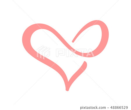 Love heart with sign of infinity. Icon for greeting card or wedding, Valentines day, tattoo, print 48866529