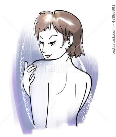 美麗的皮膚護理女人 48866991