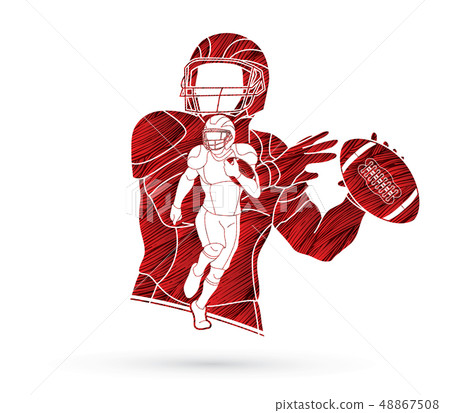 American football player action vector American football player action vector 48867508